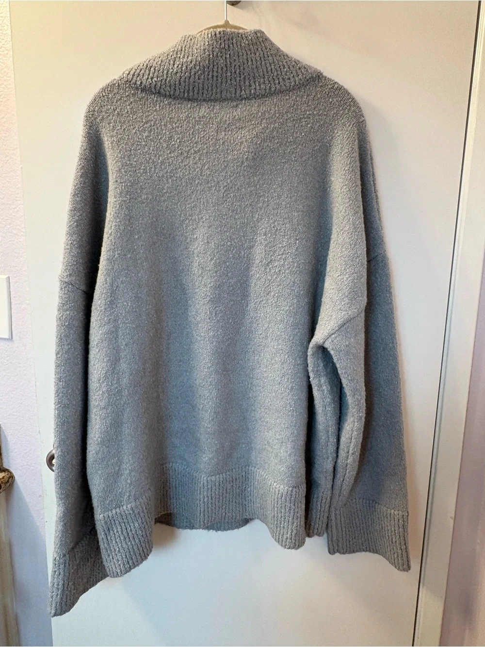 XL Lillusory Half-Zip Funnel Neck Sweater - Gray PTP 29-26/L 30